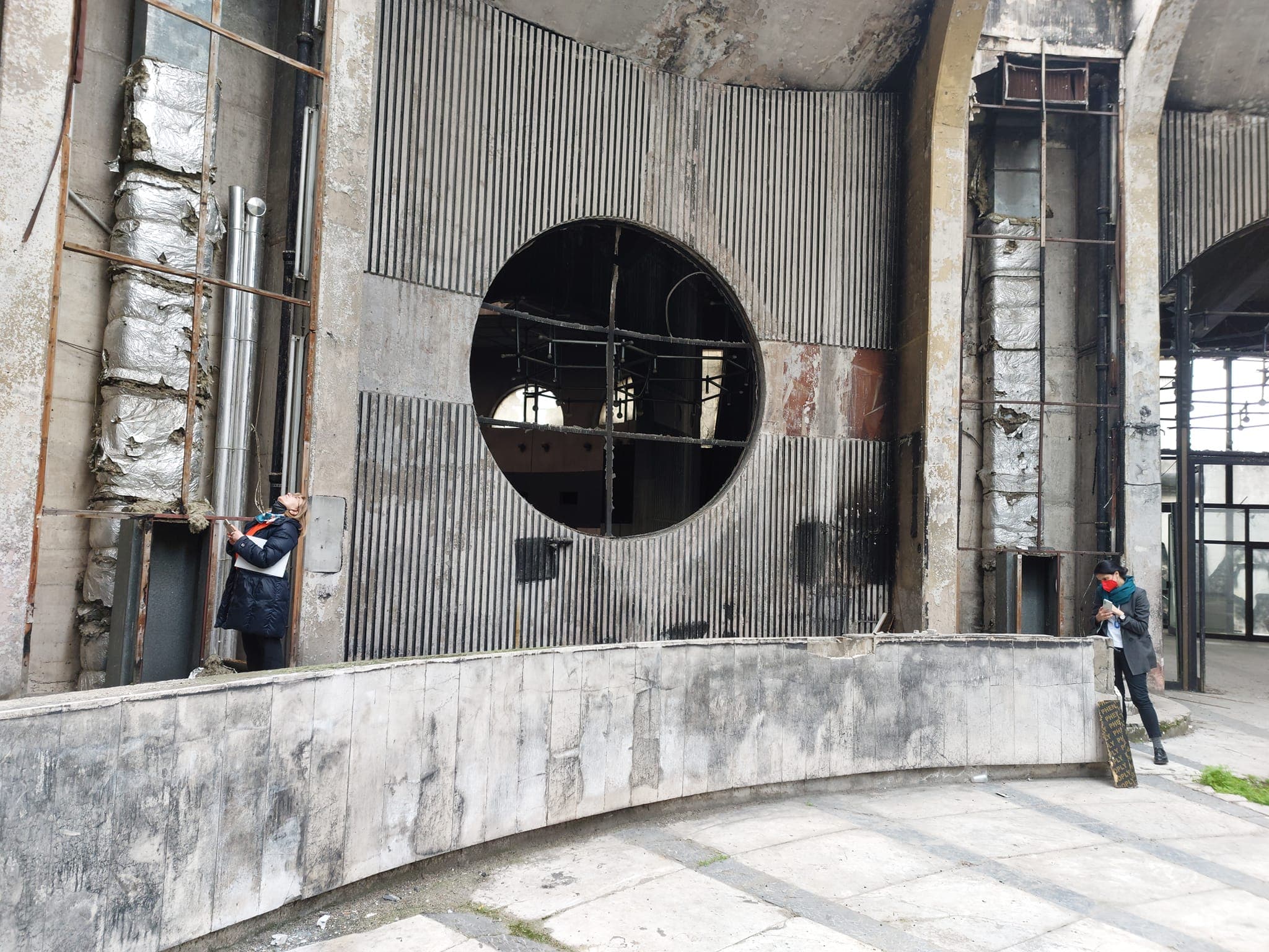 Увид во состојбата на значајното културно наследство "Споменична целина Нова Пошта" во Скопје.